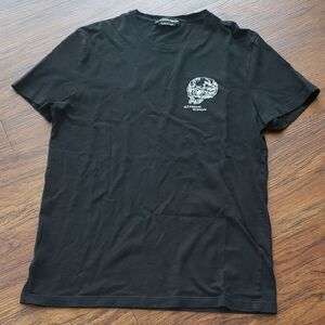 Alexander McQueen Mens Black 100% Cotton Edgy Designer Basic Tee Size Small